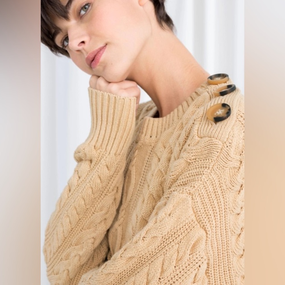 & Other Stories cable knit sweater top
